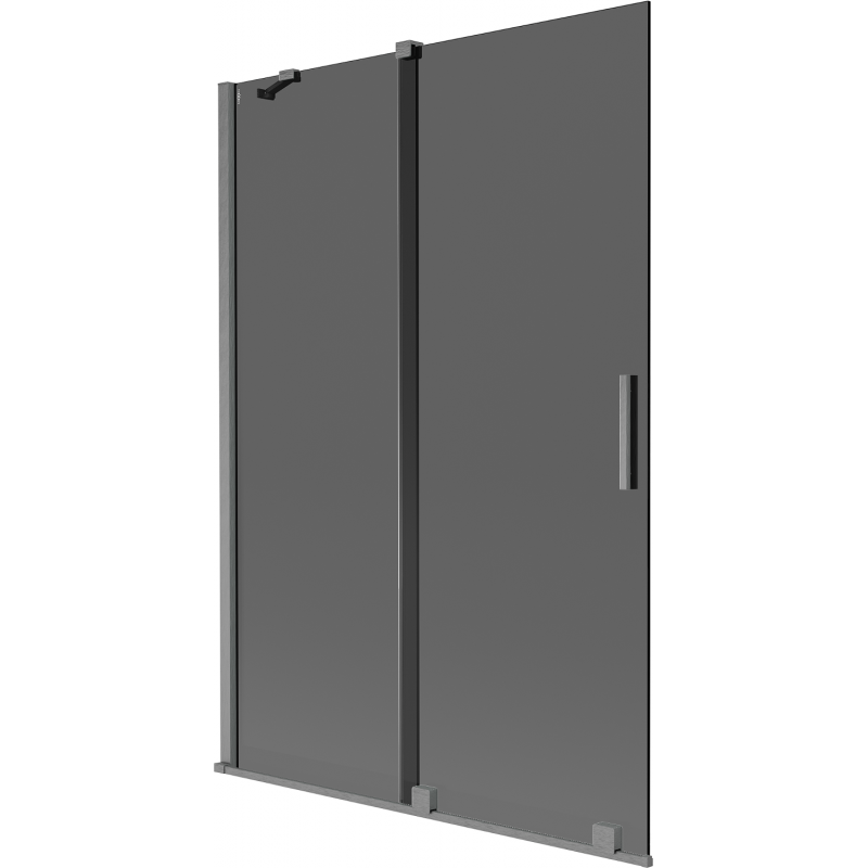 Mexen Velar kádparaván 2 szárnyú toló 120 x 150 cm, grafit, gun gray kefélt - 896-120-000-41-66