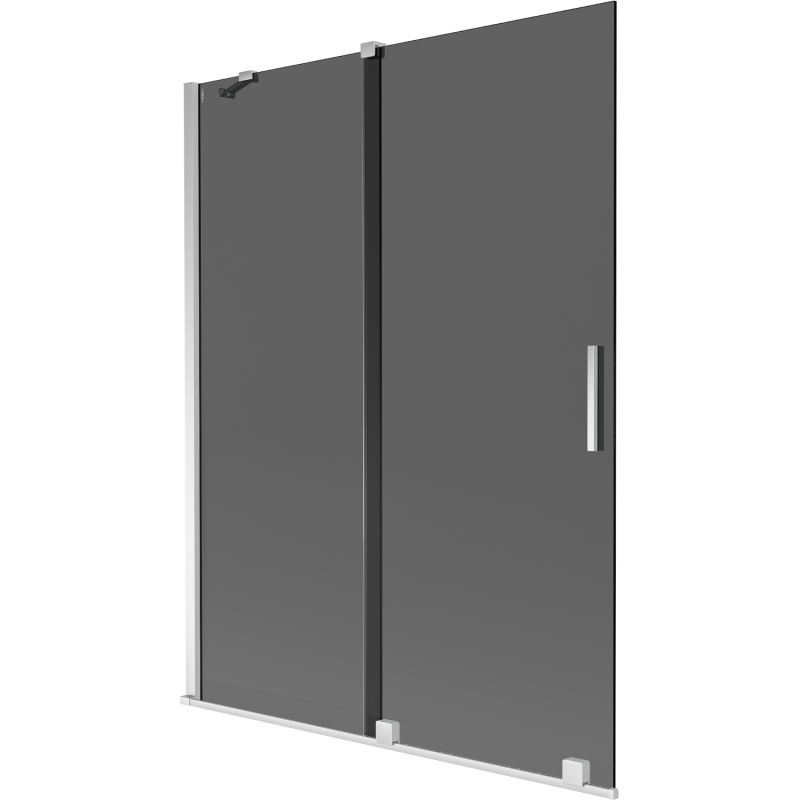 Mexen Velar kádparaván 2-szárnyú elhúzható 130 x 150 cm, grafit, króm - 896-130-000-41-01