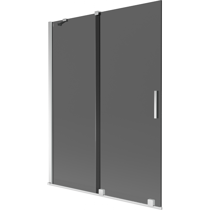 Paravan cadă culisant cu 2 uși Mexen Velar, 130 x 150 cm, grafit, crom - 896-130-000-41-01