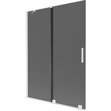 Paravan cadă glisant Mexen Velar 2 uși 130 x 150 cm, grafit, alb - 896-130-000-41-20