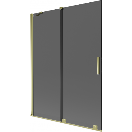 Mexen Velar kétszárnyú toló fürdőszobafal 130 x 150 cm, grafit, arany - 896-130-000-41-50