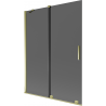 Mexen Velar paravan de cadă cu 2 uși glisante 130 x 150 cm, grafit, auriu - 896-130-000-41-50