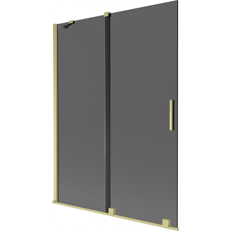 Mexen Velar paravan cadă cu 2 uși glisante 130 x 150 cm, grafit, auriu periat - 896-130-000-41-55