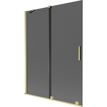 Mexen Velar paravan cadă cu 2 uși glisante 130 x 150 cm, grafit, auriu periat - 896-130-000-41-55