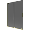 Mexen Velar paravan de cadă cu 2 uși culisante 130 x 150 cm, grafit, auriu periat - 896-130-000-41-55