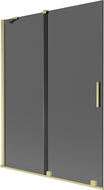 Mexen Velar paravan de cadă cu 2 uși culisante 130 x 150 cm, grafit, auriu periat - 896-130-000-41-55