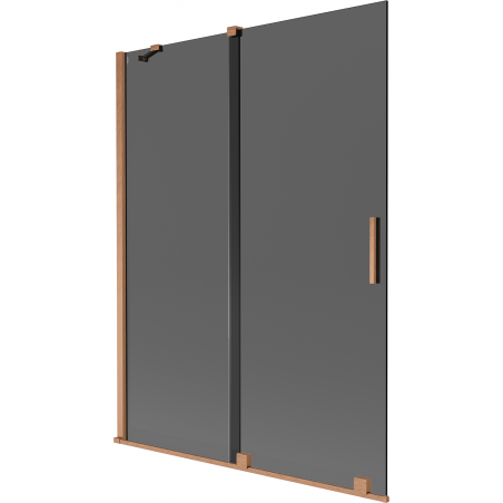 Mexen Velar paravan de cadă cu 2 panouri glisante 130 x 150 cm, grafit, cupru periat - 896-130-000-41-65