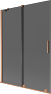 Mexen Velar paravan de cadă cu 2 panouri glisante 130 x 150 cm, grafit, cupru periat - 896-130-000-41-65