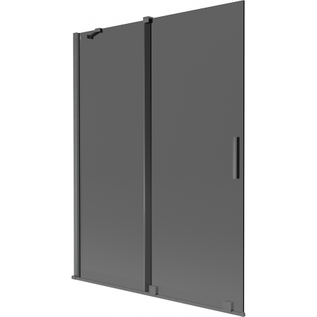 Mexen Velar paravan pentru baie cu 2 uși culisante 130 x 150 cm, grafit, gri armat periat - 896-130-000-41-66