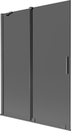 Mexen Velar kétszárnyú csúszó zuhanyfal 130 x 150 cm, grafit, gun gray kefe - 896-130-000-41-66