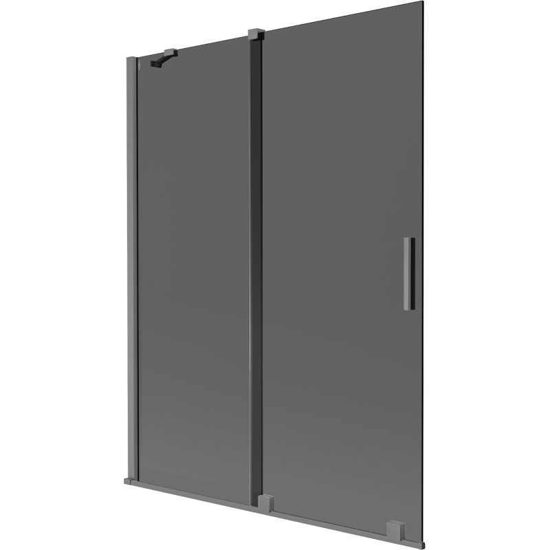 Mexen Velar paravan de cadă cu 2 uși glisante 130 x 150 cm, grafit, metal armat - 896-130-000-41-95