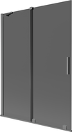 Mexen Velar kétszárnyú, eltolható fürdőkádparaván 130 x 150 cm, grafit, gun metal - 896-130-000-41-95