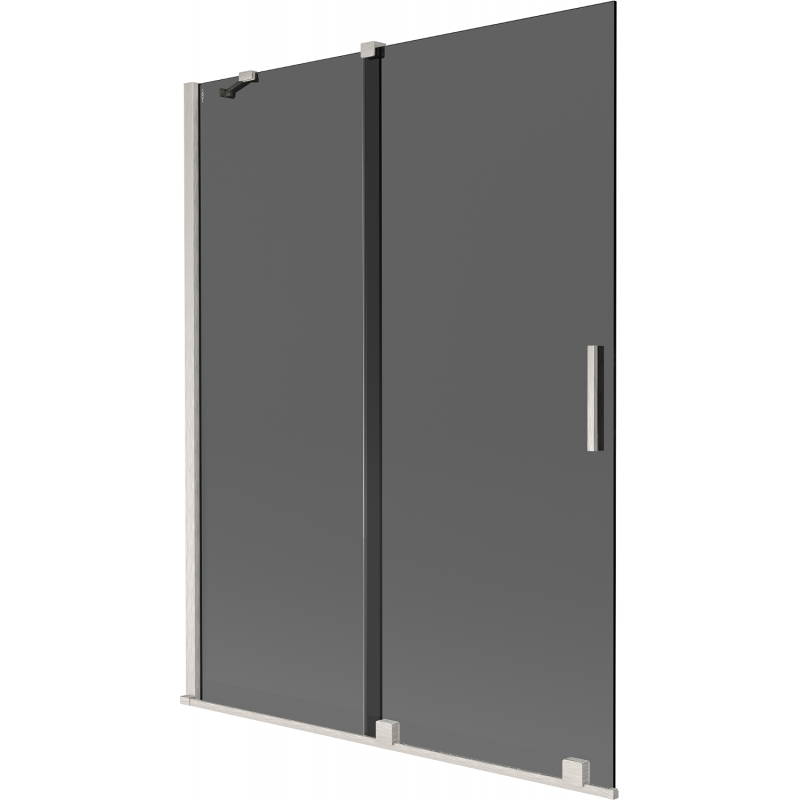 Mexen Velar kétszárnyú toló zuhanyajtó 130 x 150 cm, grafit, polírozott nikkel - 896-130-000-41-97