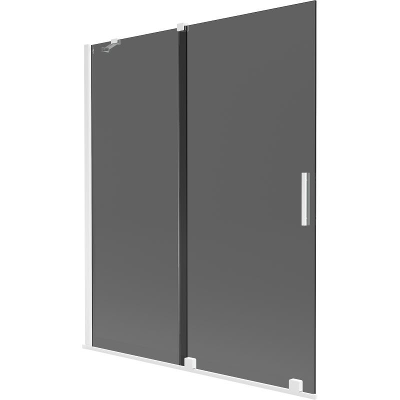 Mexen Velar kétajtós tolózuhany fal 140 x 150 cm, grafit, fehér - 896-140-000-41-20