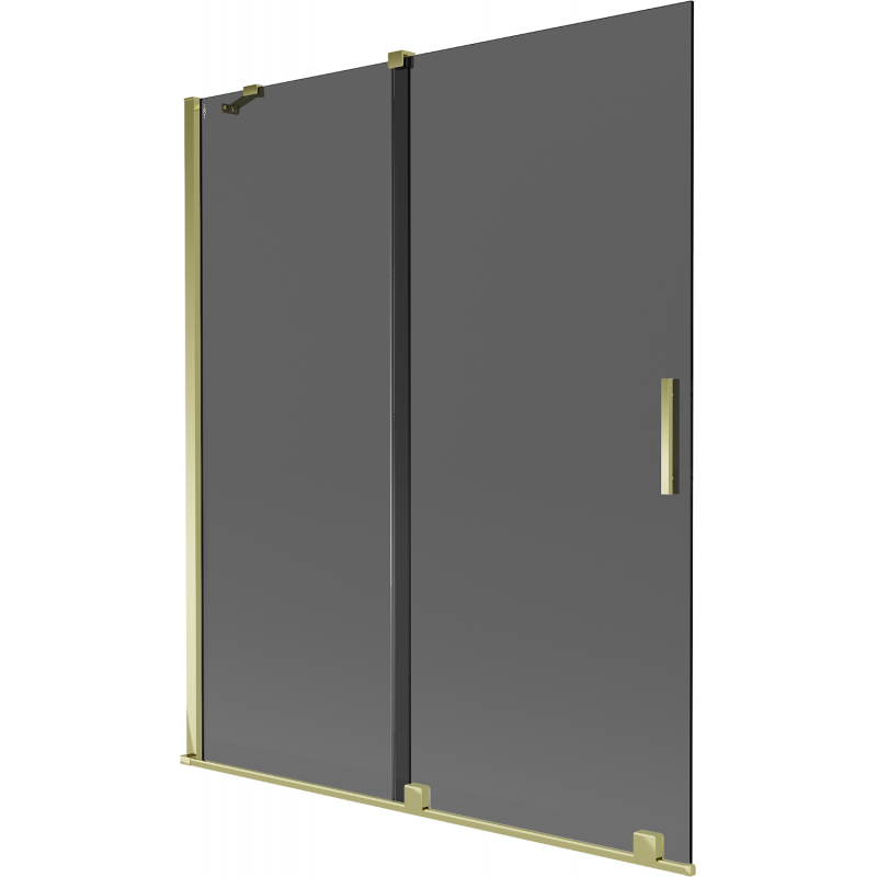 Mexen Velar kétszárnyú tolható kádparaván 140 x 150 cm, grafit, arany - 896-140-000-41-50