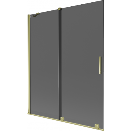 Mexen Velar paravan de baie cu 2 uși glisante 140 x 150 cm, grafit, auriu - 896-140-000-41-50