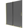 Mexen Velar paravan de baie cu 2 uși glisante 140 x 150 cm, grafit, auriu - 896-140-000-41-50