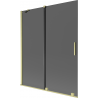 Mexen Velar paravan de cadă 2 canaturi glisante 140 x 150 cm, grafit, auriu periat - 896-140-000-41-55