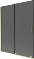 Mexen Velar paravan de cadă 2 canaturi glisante 140 x 150 cm, grafit, auriu periat - 896-140-000-41-55