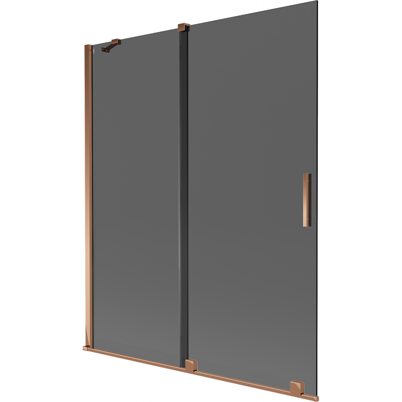 Mexen Velar paravan de cadă cu 2 aripi glisante 140 x 150 cm, grafit, aur roz - 896-140-000-41-60