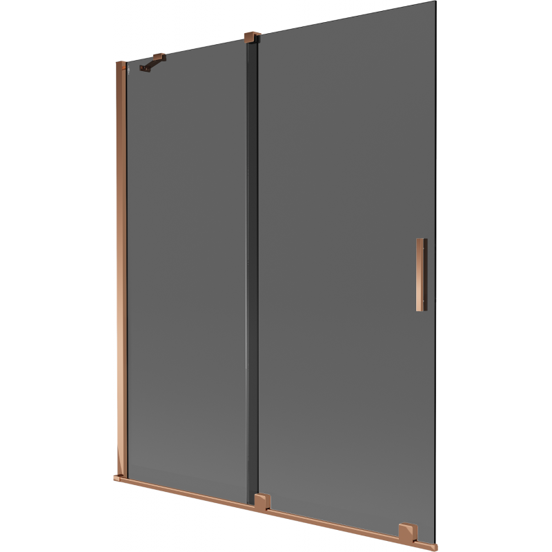 Mexen Velar paravan de cadă culisant cu 2 uși 140 x 150 cm, grafit, aur roz - 896-140-000-41-60