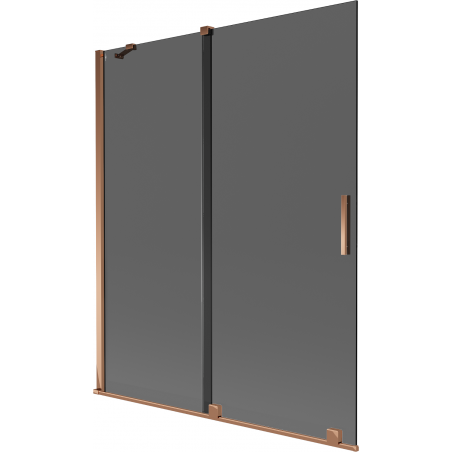 Mexen Velar paravan de cadă culisant cu 2 uși 140 x 150 cm, grafit, aur roz - 896-140-000-41-60