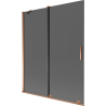 Mexen Velar paravan de cadă culisant cu 2 uși 140 x 150 cm, grafit, aur roz - 896-140-000-41-60