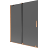 Mexen Velar panou de baie cu 2 aripi culisante 140 x 150 cm, grafit, cupru periat - 896-140-000-41-65