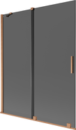 Paravan cadă Mexen Velar cu 2 uși glisante 140 x 150 cm, grafit, cupru periat - 896-140-000-41-65