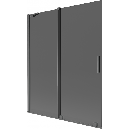 Mexen Velar paravan de cadă cu 2 uși glisante 140 x 150 cm, grafit, gun gray periat - 896-140-000-41-66