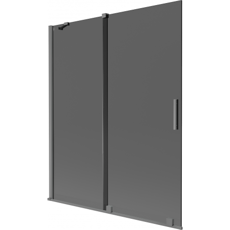 Mexen Velar 2-szárnyas zuhanyfal, tolóajtós, 140 x 150 cm, grafit, gun metal - 896-140-000-41-95