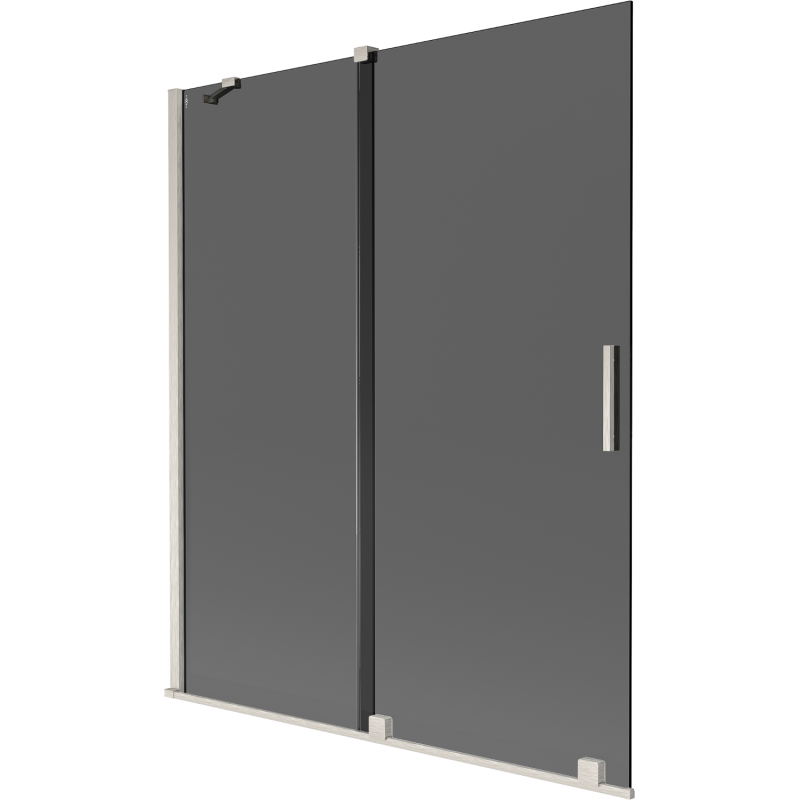 Mexen Velar paravan cadă 2-panouri glisante 140 x 150 cm, grafit, nichel periat - 896-140-000-41-97