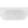 Mexen Sella cadă freestanding cu spate la perete, canelată 150 x 75 cm, alb lucios, preaplin auriu periat - 52711507500-55