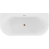 Mexen Sella cadă de baie independentă lângă perete cu caneluri 150 x 75 cm, alb lucios, preaplin aur roz - 52711507500-60