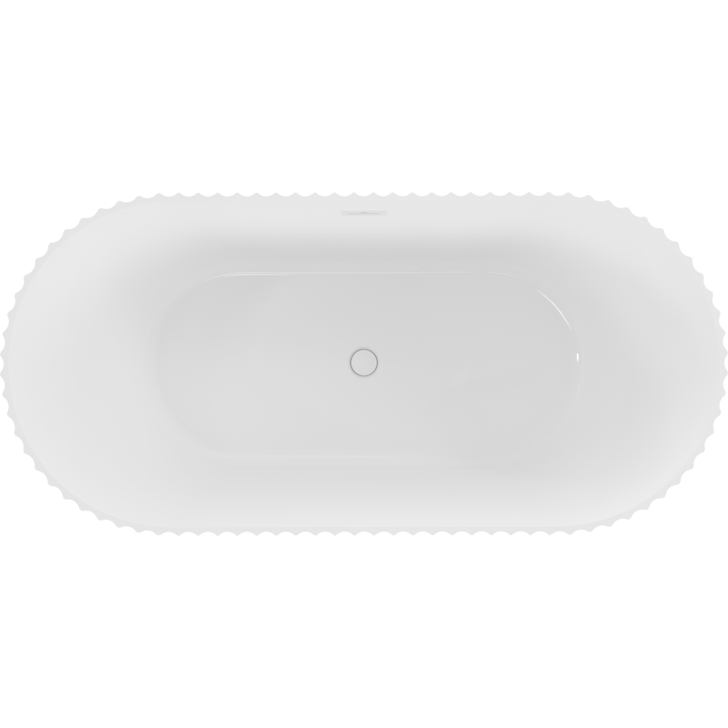 Mexen Paola cadă freestanding cu nervuri 150 x 75 cm, alb lucios, preaplin alb - 52721507500-20