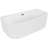 Mexen Sella szabadonálló fal melletti bordázott kád 150 x 75 cm, fehér fényes, fekete túlfolyó - 52711507500-70