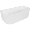 Mexen Sella cadă freestanding montată pe perete, cu caneluri, 150 x 75 cm, alb mat, cu preaplin alb - 52711507501-20
