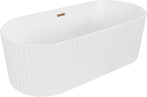 Mexen Paola cadă freestanding canelată 150 x 75 cm, alb mat, preaplin aur roz - 52721507501-60