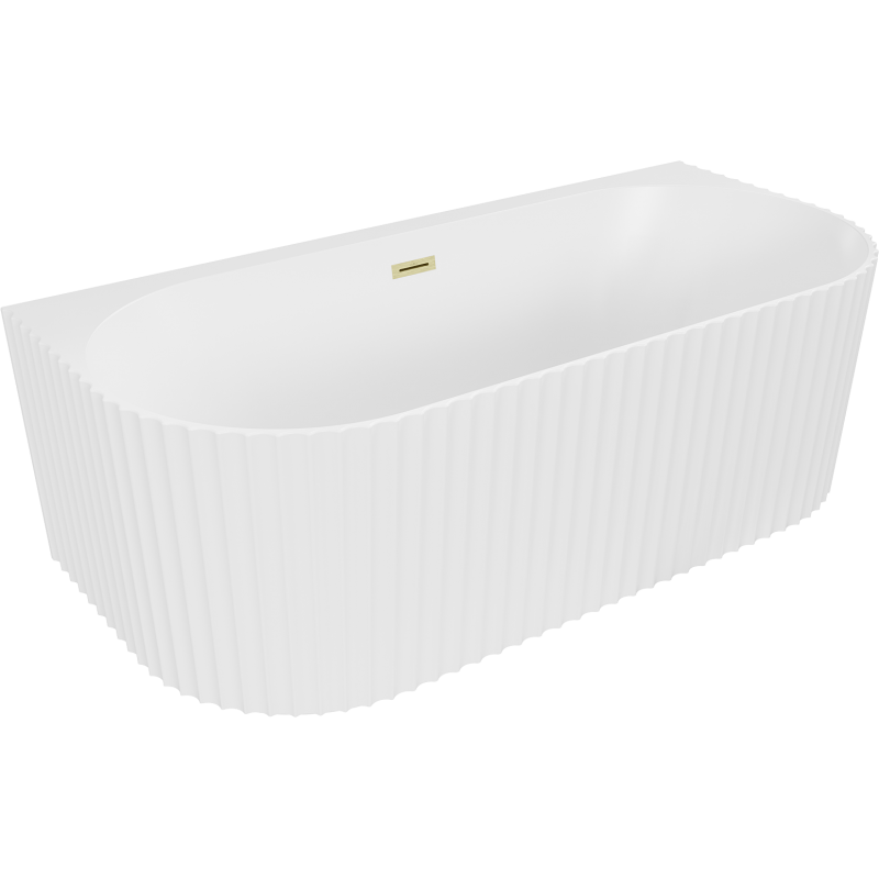 Mexen Sella cadă freestanding de perete decorativă 150 x 75 cm, alb mat, preaplin auriu periat - 52711507501-55