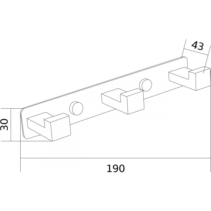 Mexen cârlig triplu pentru prosop, negru - 709263-70