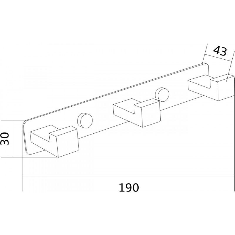 Mexen hármas törölköző akasztó, fekete - 709263-70