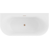 Mexen Sella cadă freestanding de perete cu striații 150 x 75 cm, alb mat, preaplin cupru periat - 52711507501-65