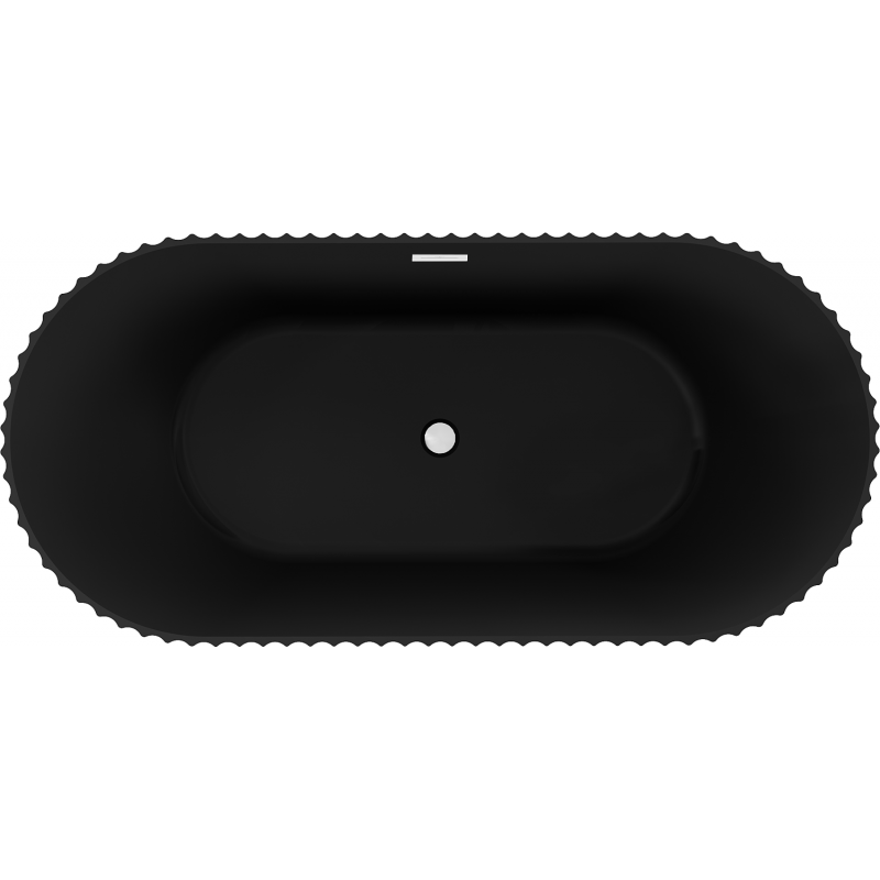 Mexen Paola cadă freestanding cu riflaj 150 x 75 cm, negru mat, preaplin alb - 52721507571-20