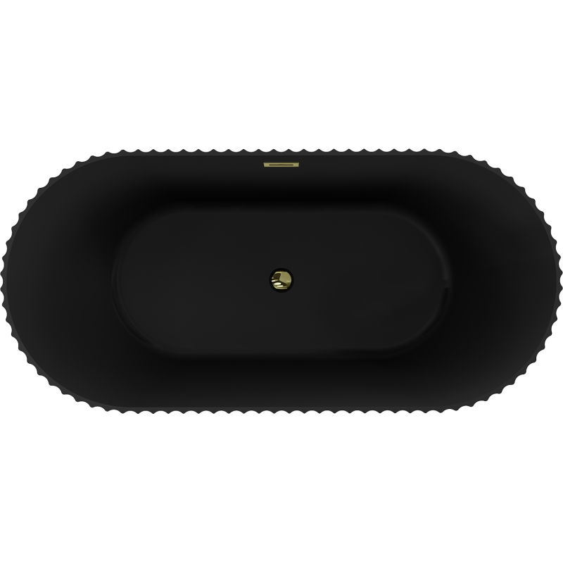 Mexen Paola cadă freestanding cu striații 150 x 75 cm, negru mat, preaplin auriu - 52721507571-50