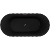 Mexen Paola cadă de baie freestanding cu striații 150 x 75 cm, negru mat, preaplin aur roz - 52721507571-60