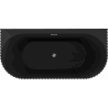 Mexen Sella szabadon álló fal melletti bordázott kád 150 x 75 cm, fekete matt, króm túlfolyó - 52711507571-01