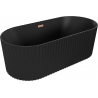 Mexen Paola cadă freestanding canelată 150 x 75 cm, negru mat, preaplin cupru periat - 52721507571-65