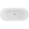 Cadă freestanding Mexen Paola, cu striații, 170 x 80 cm, alb lucios, preaplin cromat - 52721708000-01