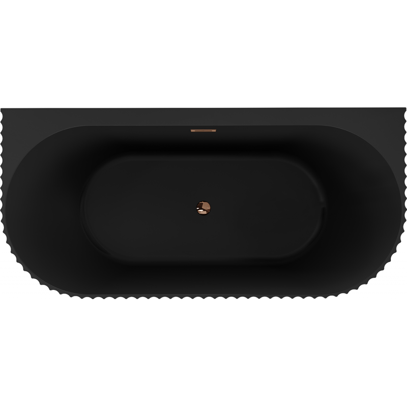 Mexen Sella cadă de baie freestanding montată la perete, riflată 150 x 75 cm, negru mat, preaplin aur roz - 52711507571-60