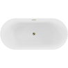 Mexen Paola cadă de baie freestanding cu striații 170 x 80 cm, alb lucios, preaplin auriu - 52721708000-50